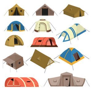 Different shapes and forms of tents