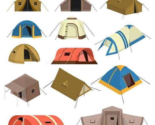 Different shapes and forms of tents