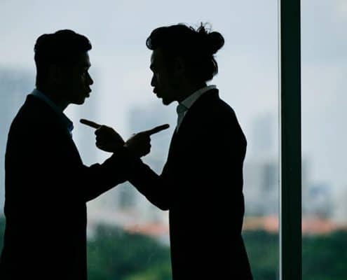 conflict between family member in an office enviroment