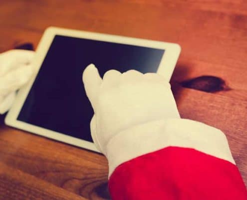 Santa Playing with the ipad