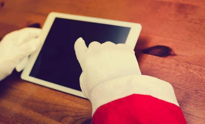 Santa Playing with the ipad