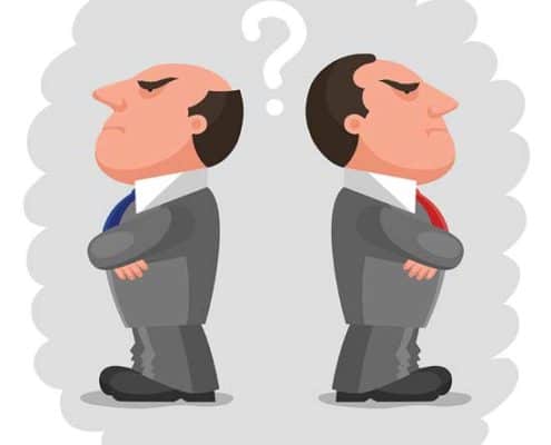 2 angry men facing opposite directions