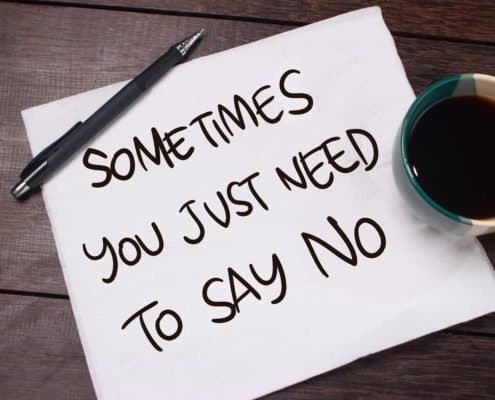 sometimes you just need to say no written on a piece of paper