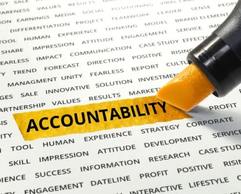 Text saying accountability