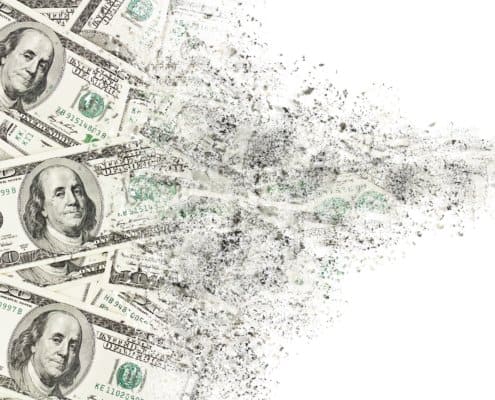 money disintegrating