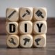 Blocks of wood with DIY letters