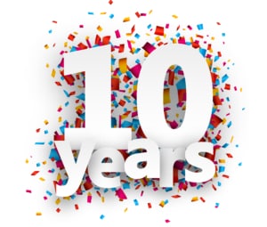 10 years celebration text