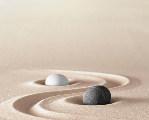 2 stones in the sand