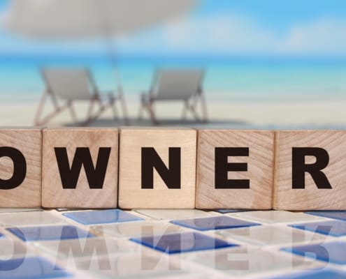 ownership word written in wooden blocks